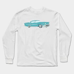 Rockabilly Vintage Car in Blue Long Sleeve T-Shirt